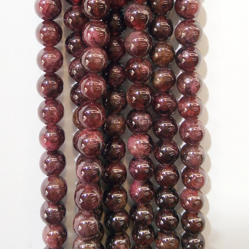 Бусины Из Натурального Камня Темно красный гранат круглые свободные бусины для