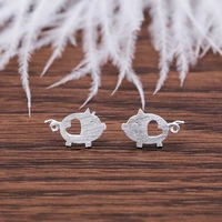 daisies pure 925 sterling silver heart and pig shaped earrings hollow out design women stud earring lovely pendientes de plata