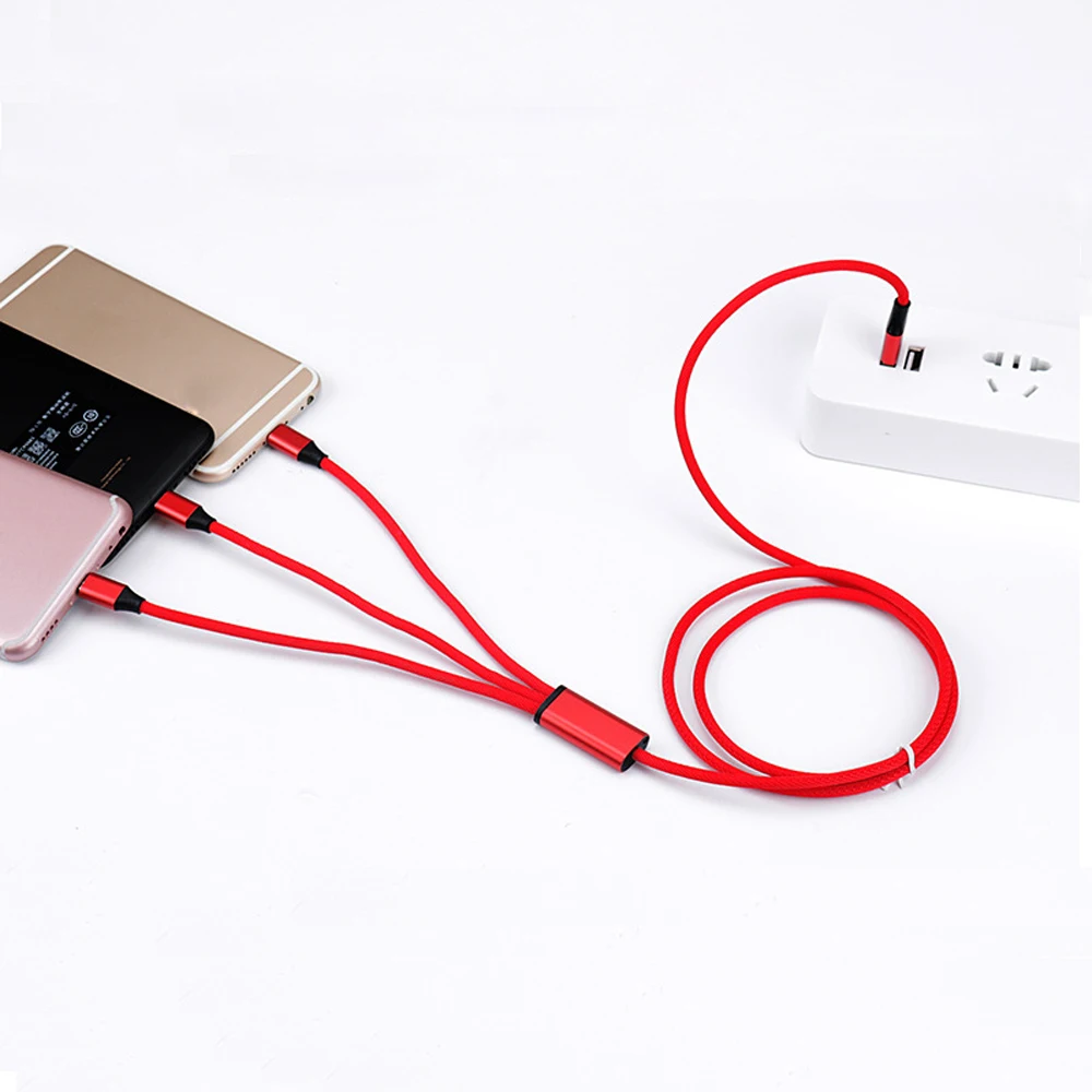 3 в 1 кабель для зарядки Micro USB Type C 8 pin передачи данных 2 M быстрой Xiaomi/Huawei/Androi|Кабели