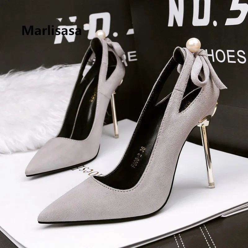 

Marlisasa Women Spring & Summer Slip on Flock High Heel Pumps Lady Sexy Wedding Shoes Party Pumps Femmes Hauts Talons F3291