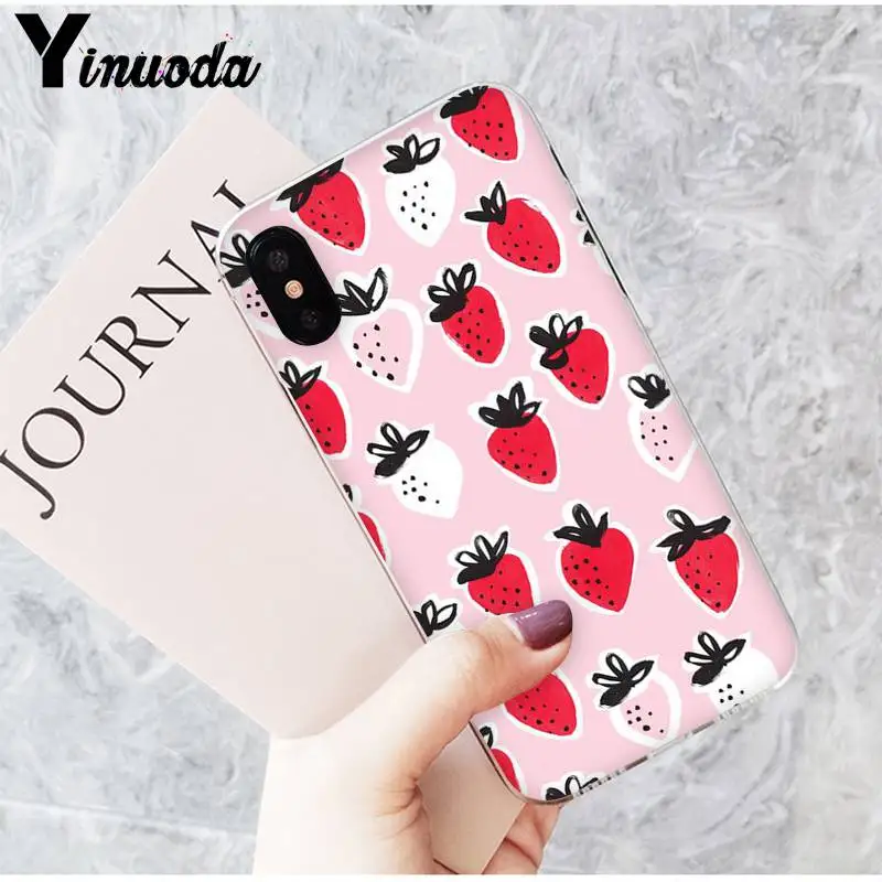 Милая мультяшная вишневая клубника Yinuoda для iPhone6S 6plus 7 7plus 8 8Plus X XsMAX 5 чехол телефона
