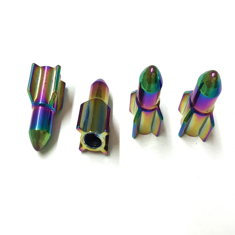 4 шт./лот цветные алюминиевые колпачки для автомобильных шин радужные колес от