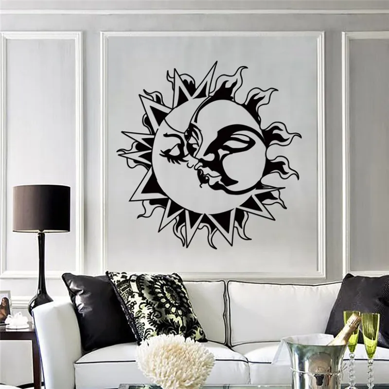Наклейки на стену Sun Kissing Moon Love креативные виниловые наклейки романтический декор