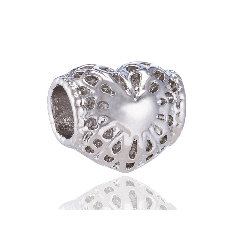 Hot Selling Hollow Tree Butterfly Flower Mickey Crystal Heart Pandora Charms Beads Fit Bracelets Jewelry for Women Making Gifts | Украшения