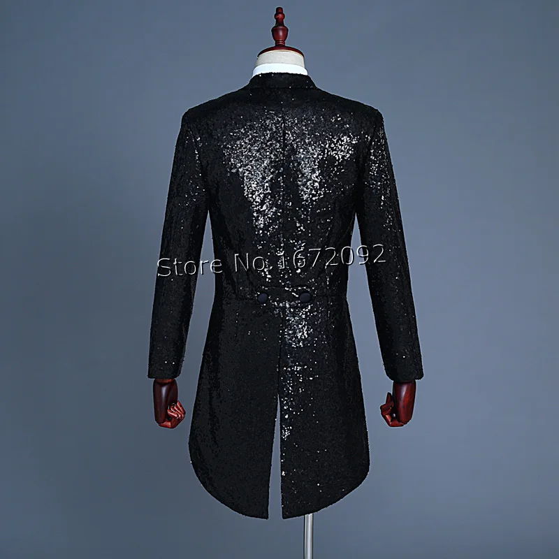 Черная куртка с блестками костюм фраком мужской красный смокинг фрак зимняя для
