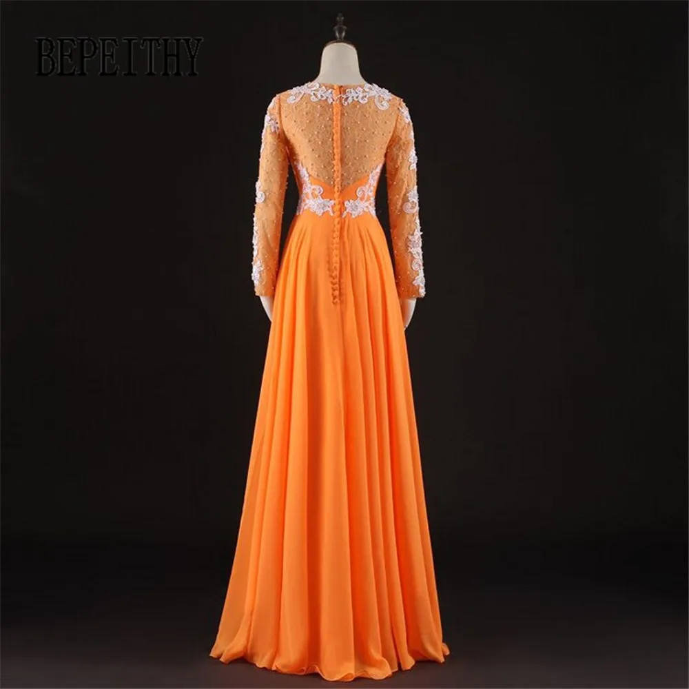 BEPEITHY Robe De Soiree шифоновое прозрачное кружевное длинное вечернее платье из органзы
