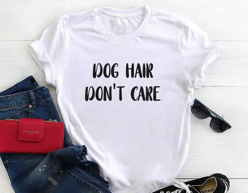 

Женская хлопковая футболка с надписью «Don't Care»