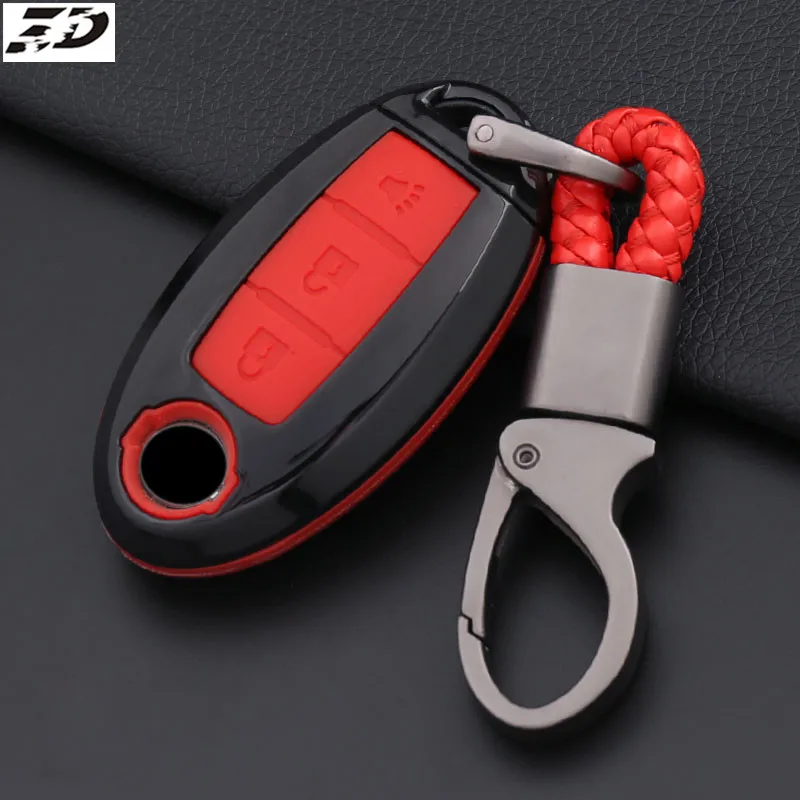 Carbon Fiber Silicone Fob Cover Key Cases For Nissan Versa Maxima Altima Rogue Armada Sentra Murano Infiniti FX35 QX60 Smart | Автомобили