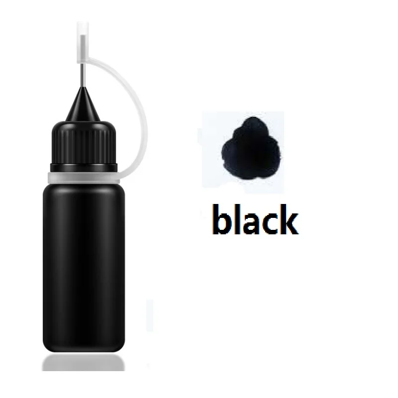 1 PC Black Ink Татуировки, Пигмент для временных татуировок. Натуральный и долговечный(органический Jagua Фруктовый гель/чернила). Без спирта. 10 мл 6 цветов и перерабатываемые Шаблоны - Цвет: 1 PC Black Ink