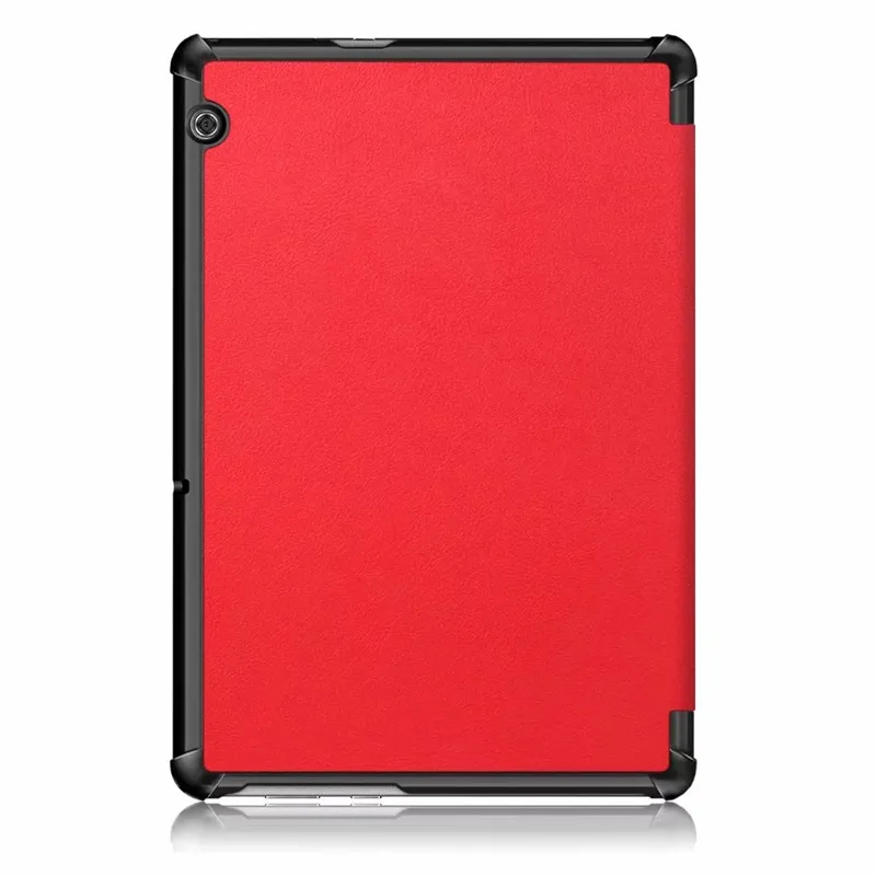 Красный Чехол-подставка из искусственной кожи для huawei MediaPad T5 10 AGS2-W09, AGS2-L09, AGS2-L03, AGS2-W19, 10,1 дюймов, Магнитный чехол для планшета+ пленка+ ручка - Цвет: Красный