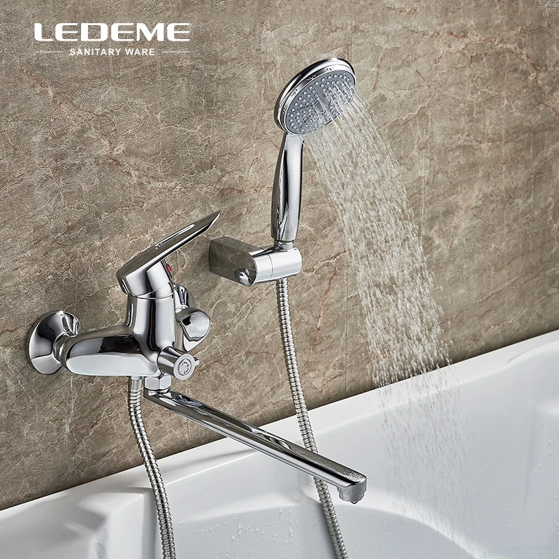 LEDEME смеситель для ванны набор душа медный душ тела с насадкой ABS Длинный Носик