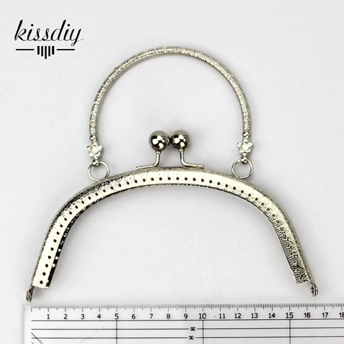 No.1 silver KISSDIY 3 шт./лот 16,5 см винтажная металлическая рамка для кошелька Античная бронзовая серебряная застежка для рукоделия аксессуары для сумок - Цвет: No.1 silver