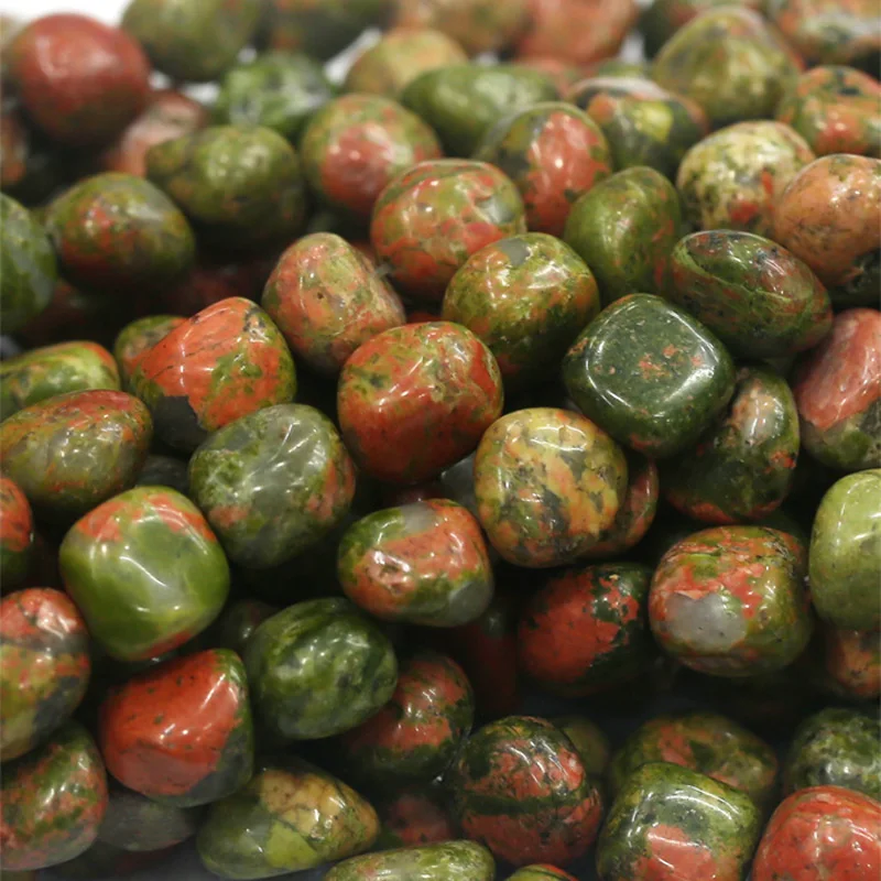 Оптовая продажа со скидкой натуральный зеленый розовый камень Unakite Nugget свободные