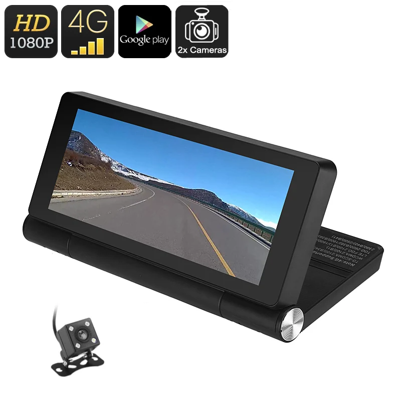 1080p Автомобильный видеорегистратор-ОС Android 7-дюймовый дисплей GPS парковочная