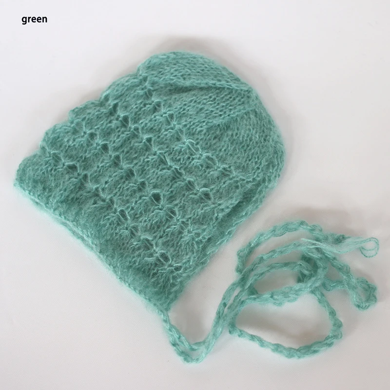 Soft Mohair Newborn Baby Knitted Hat Spring Thin Infant Photography Caps Props Candy Colors Bebe Pictuers Crochet Quality | Детская