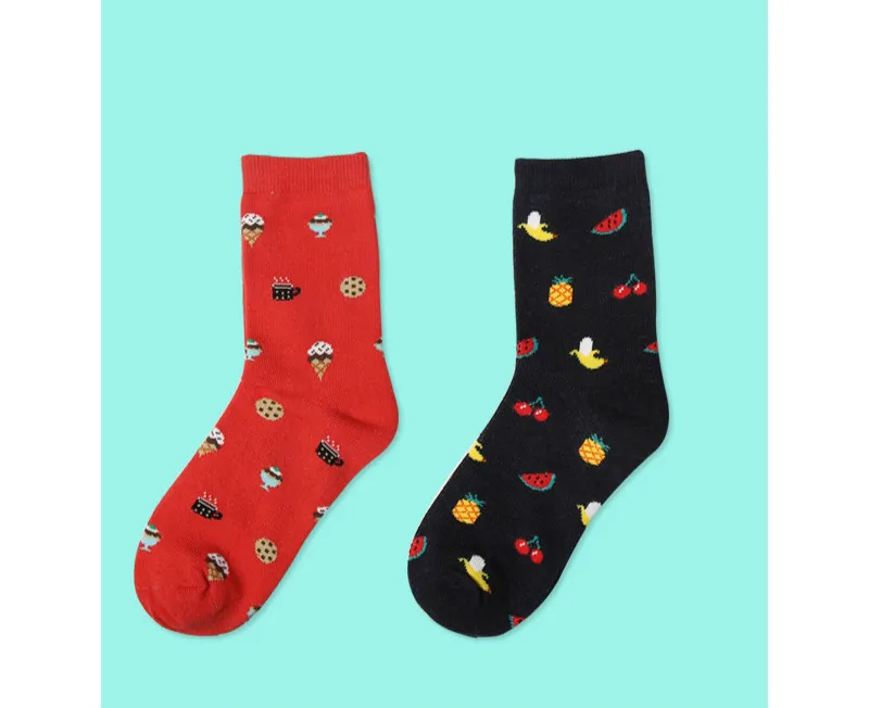 Новое поступление 2018 модные хлопковые носки для женщин вишня/Ананас Фрукты