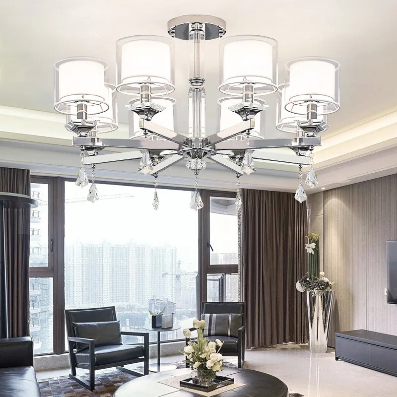 Кристалл Chandelier Современные огни Хром Роскошь для гостиной спальня 110v 220v Led Chandeliers
