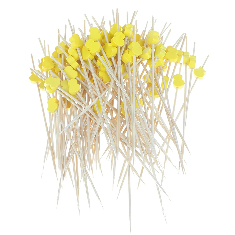 100 шт. бамбуковый фрукт для кекса вилка выбор еды буфет десерт салат растительные