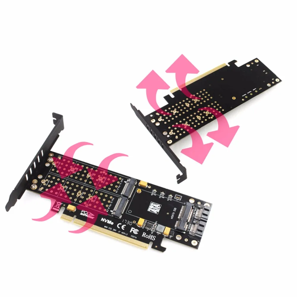 JEYI KNIGHT PCIE3.0 для адаптера NVME x16 PCI E M.2 2280 алюминиевый лист теплопроводность