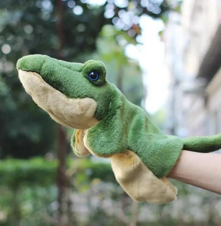 Crocodile Плюшевые Ручные куклы, плюшевый мишка, овечка, пони, лошадь, ручная кукла, Fantoche, Детские Ранние развивающие игрушки, Marionnette, основные игрушки - Цвет: Crocodile