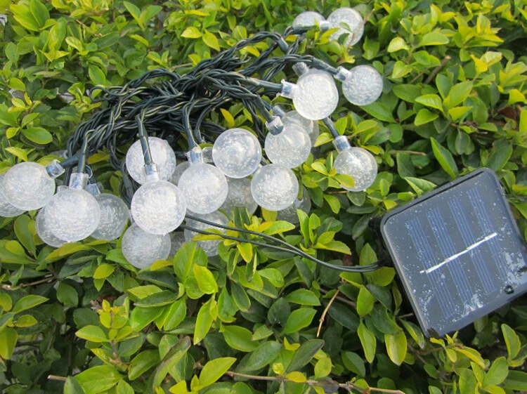 Солнечный светодиодный гирлянды 5 м 20 s хрустальный шарик сказочные огни для сада