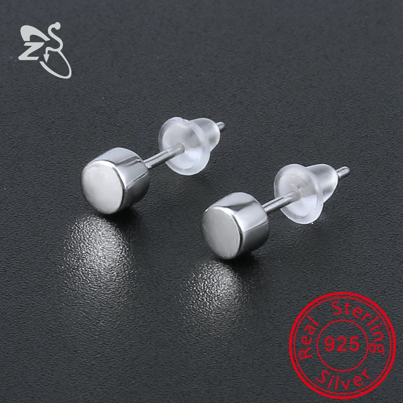 Маленькие круглые серьги гвоздики ZS ювелирные изделия для женщин и мужчин из