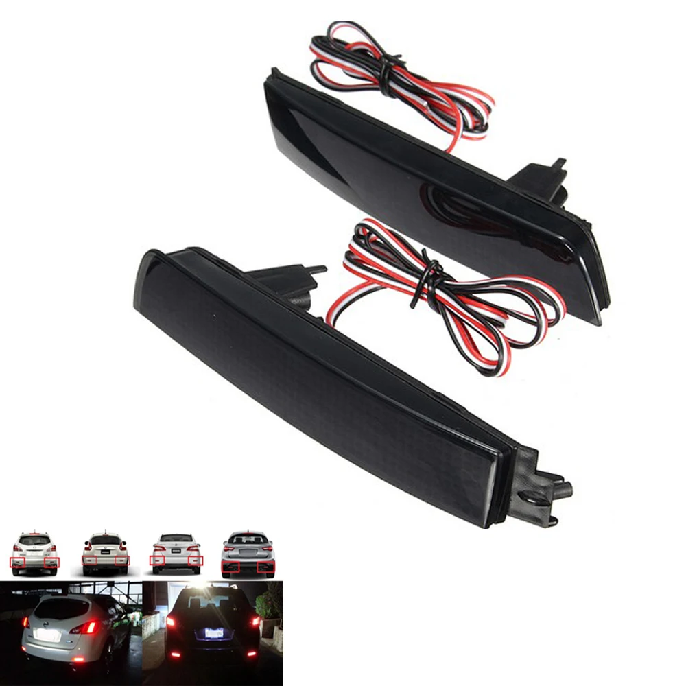 2x Светодиодный отражатель бампера черный дымчатый задний тормозной светильник