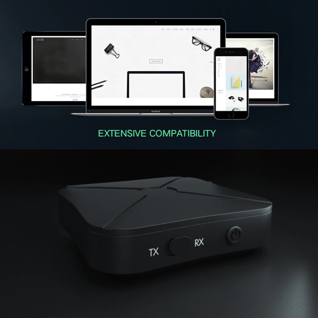 2 in 1 Wireless Bluetooth 4.2 Audio Transmitter Receiver TV Car Music Universal Adapter For Headphone Speaker | Электроника