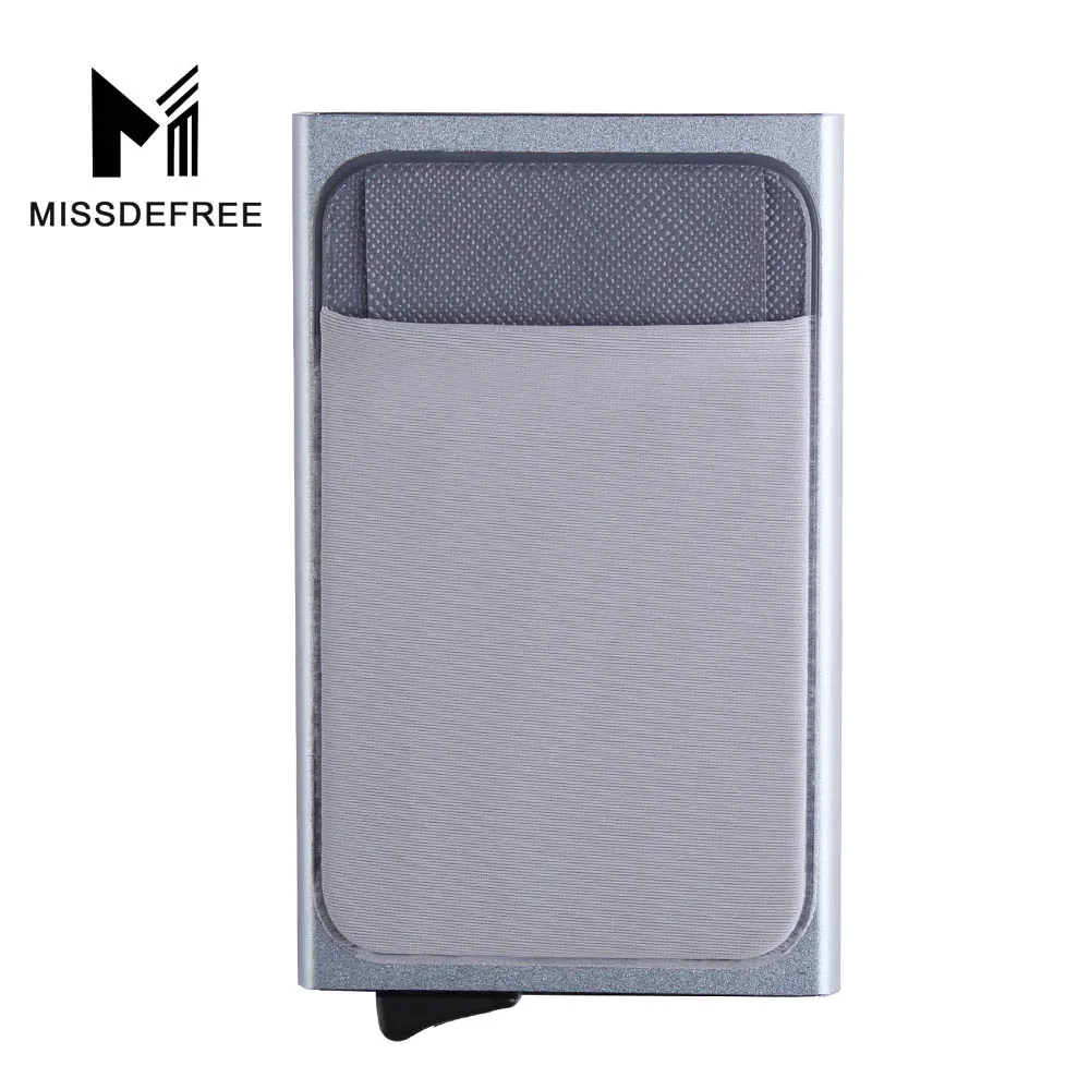 Coin Gray Алюминий бумажник с заднего кармана ID Card Holder RFID Блокировка мини-тонкий металлический кошелек автоматические всплывающие Кредитная карта монет кошелек - Цвет: Coin Gray