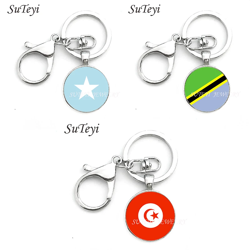 Модный брелок в форме квадрата для мужчин и женщин виде национального флага мира