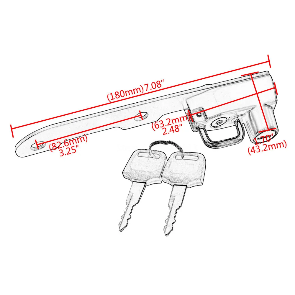 Мотоциклетный шлем замок Крепление крюк черная сторона Противоугонная