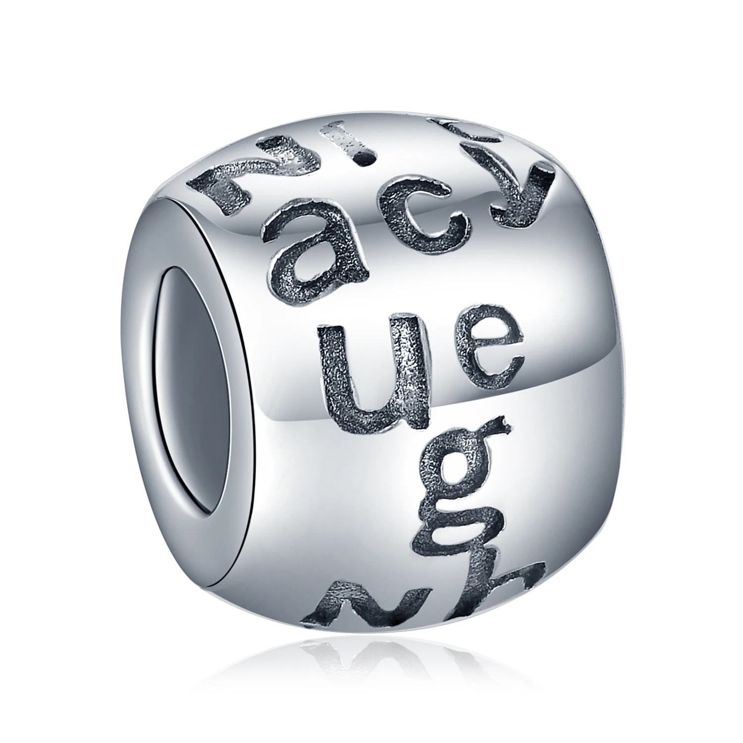 JewelryPalace Christmas Celebration 925 Sterling Silver Engraved Naughty And Nice Bead Charm Fit Bracelets Fashion DIY | Украшения и