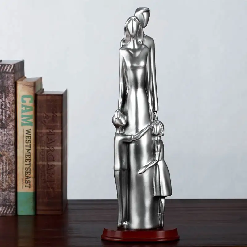 12.5X8.5X36CM Абстрактные статуэтки семейных персонажей, человек, женщина и дочь ангела, художественная скульптура из смолы, искусство и ремесло, украшение для дома R805 - Цвет: 12.5X8.5X36CM