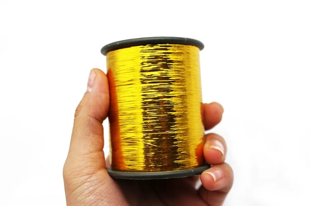 golden Tigofly 1 Катушка 16 цветов 8000 м мишура Flashabou плоская миларовая мишура сверкающая вспышка Трубка Материалы для завязывания мушек ширина 1/92" - Цвет: golden
