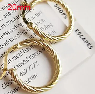 gold 20mm MLKENLY,, 925 пробы, серебряные, золотые, серебряные, бесконечные круглые серьги-кольца для женщин, индивидуальные серьги-кольца - Окраска металла: gold 20mm