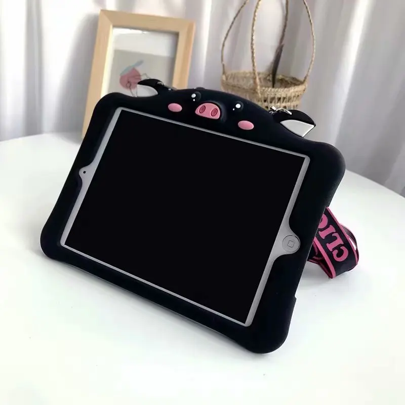 Милый чехол с рисунками из мультфильмов для Apple iPad 5/Air 1 A1474 A1475 A1476 9,7 ''планшет мягкий силиконовый+ PC чехол с подставкой+ ручка