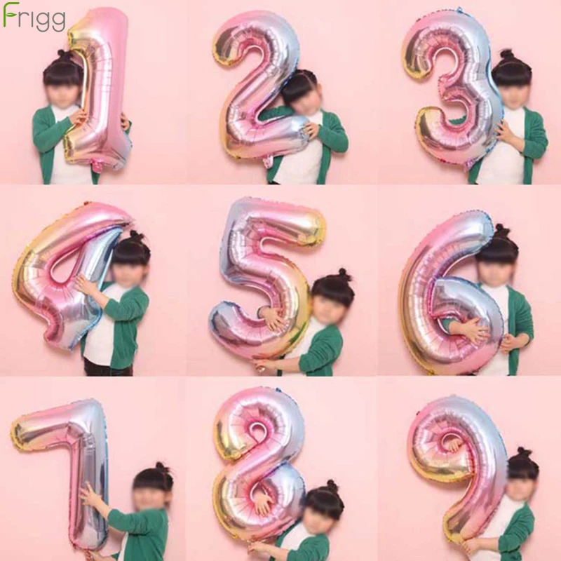

32inch Happy Birthday Balloon Foil Number Ballons Birthday Party Decorations Kids Adult Digital Baloon Air Inflatable Balls