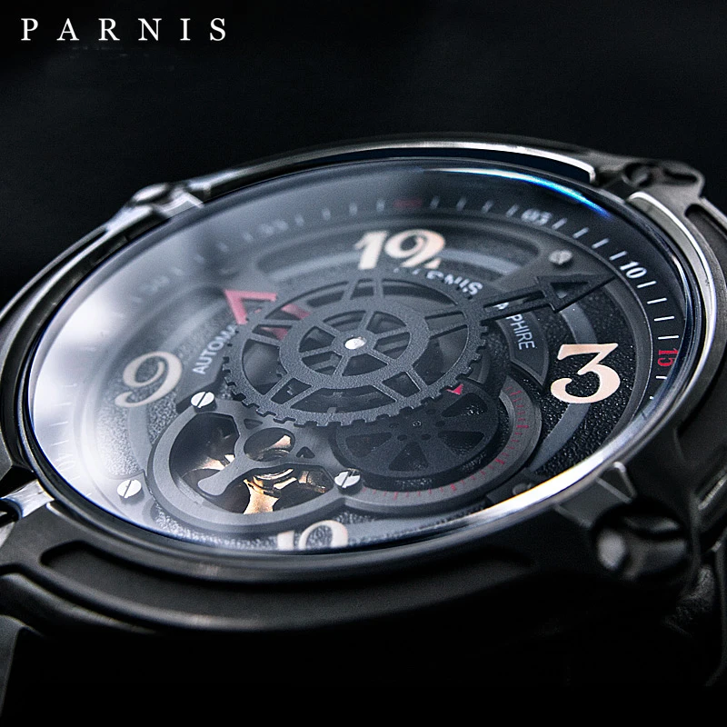 Часы скелетоны Мужские механические 44 мм