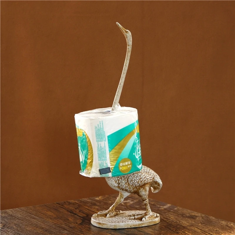 Чугунная скульптура журавля подставка для туалетной бумаги декоративная