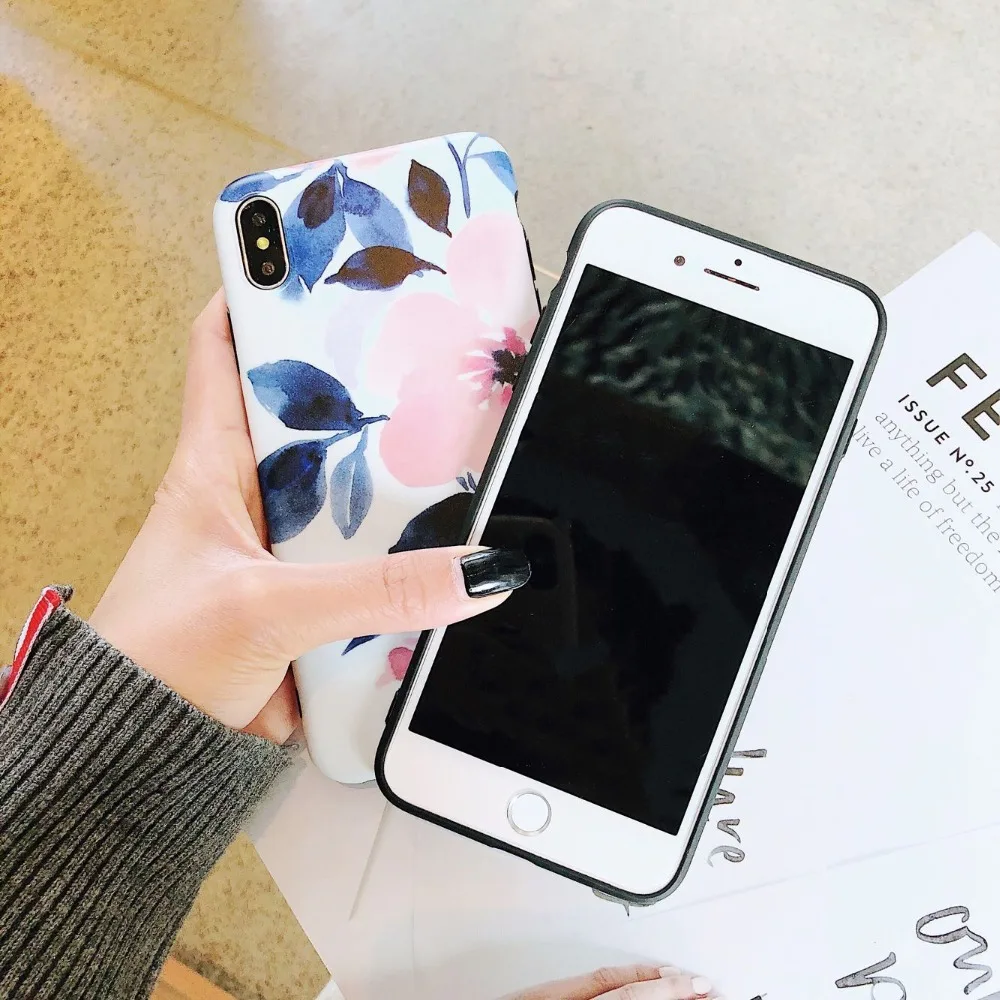 Axbety СПС iPhone XS MAX/XR модный цветок IMD телефон чехол для 6s 6 7 8 плюс мягкий Силиконовый