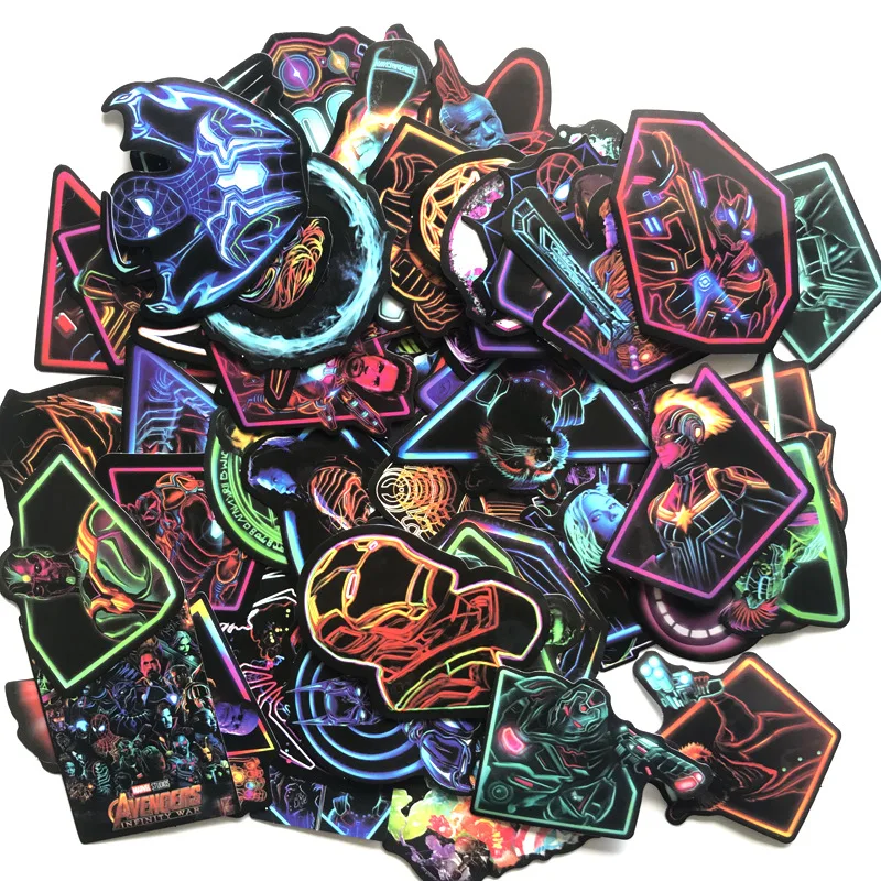 66 шт./лот, Мстители, 4, Marvel, мультфильм, alliance, красочная Вселенная, игрушка для ноутбука, скейтборд, багажные наклейки для детей