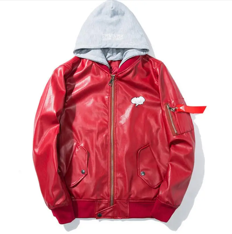 Куртка из искусственной кожи мужская бейсбольная форма с вышивкой локомотив