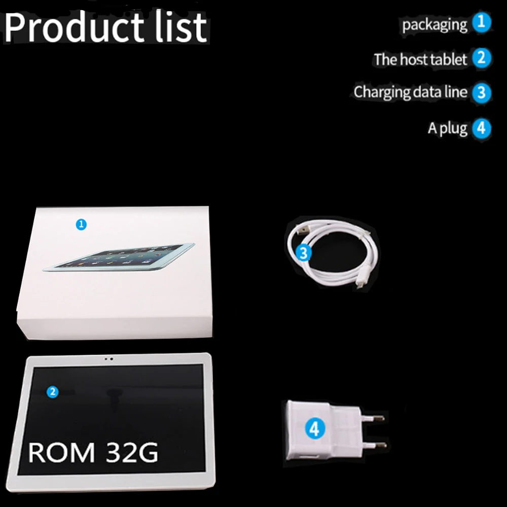32G Металлический корпус планшетный ПК 10,1 дюймов WiFi телефон 3g вызов Android 7,0 Восьмиядерный ips Android планшет ram 4 Гб+ 64 Гб rom - Комплект: 32G