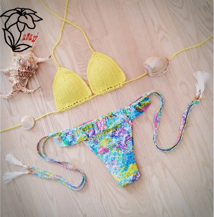 Riseado Высокой Талией Женщин Купальники Новый 2017 Рюшами Vintage Bikinis Купальник Бинты