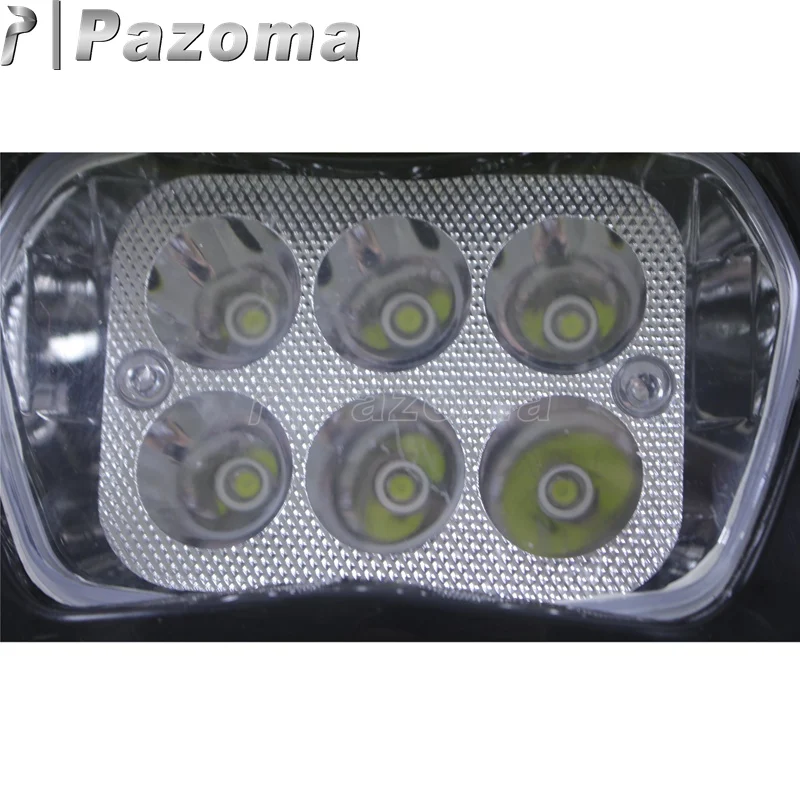 Белый мотоцикл светодиодный передние фары для мотокросса маска двойной Спорт