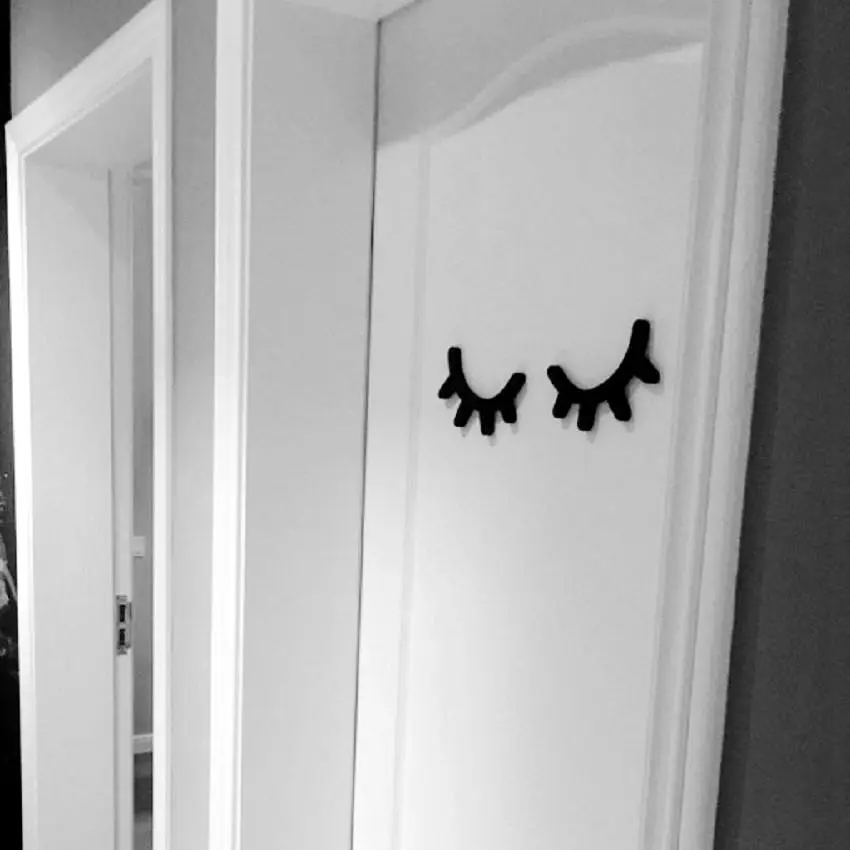 Модная деревянная улыбка ресницы глаз настенная Подвеска Дети Спальня дверь