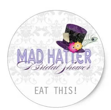 

1,5 дюймовые наклейки для невесты с надписью «Mad Hatter»