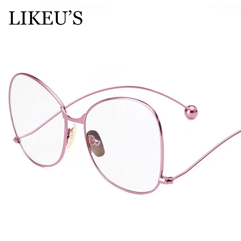Женские большие очки LIKEU'S круглые с милыми прозрачными линзами брендовые