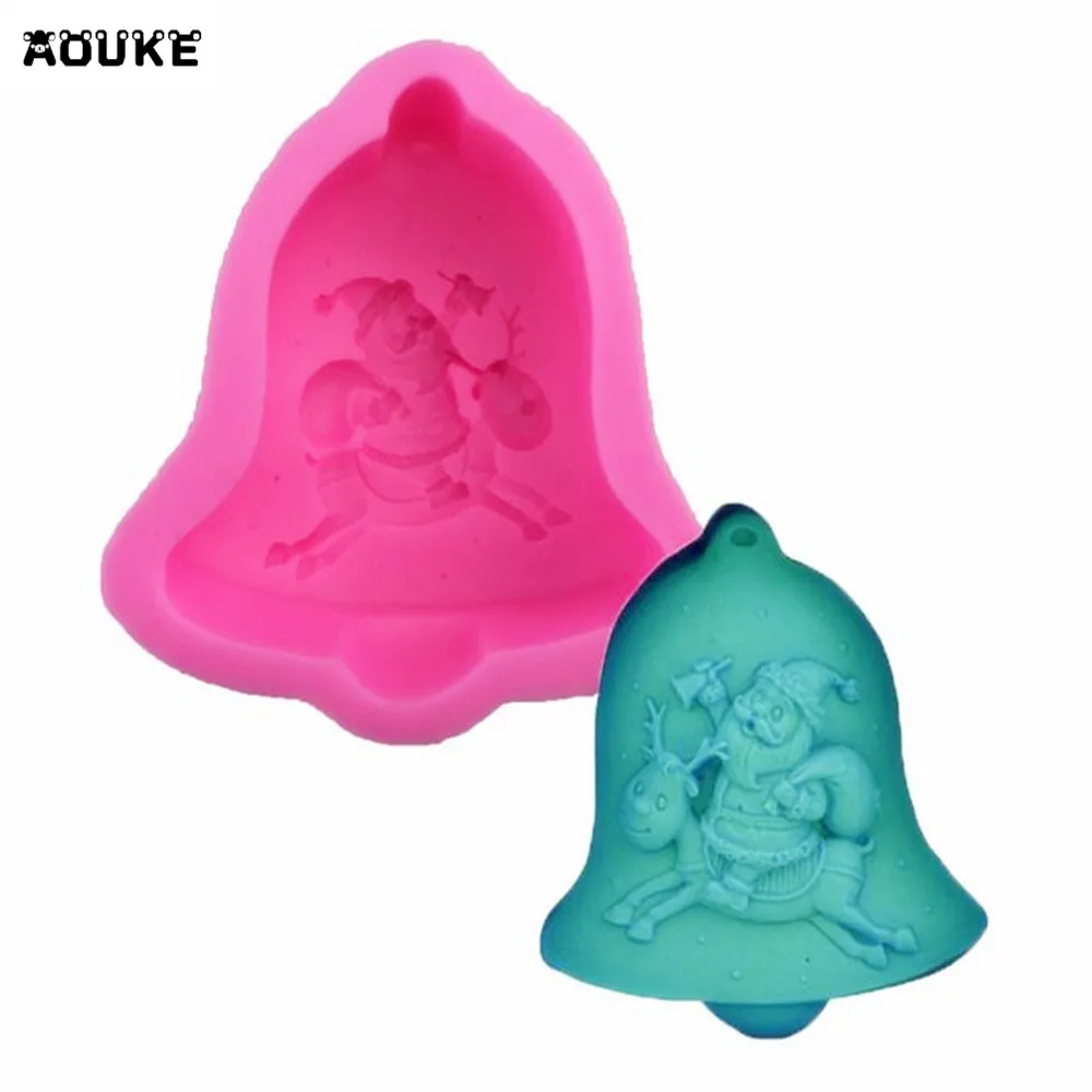 Силиконовая форма в виде колокольчика оленя Санта Клауса шоколада искусственные