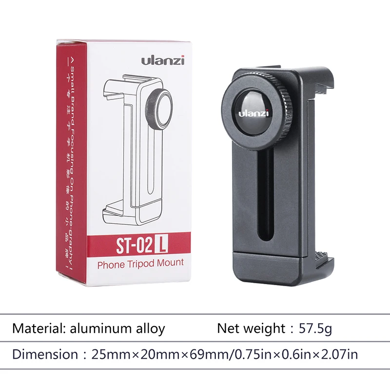 Держатель для телефона Ulanzi ST-02L быстросъемный с холодным башмаком iPhone X XS MAX Huawei